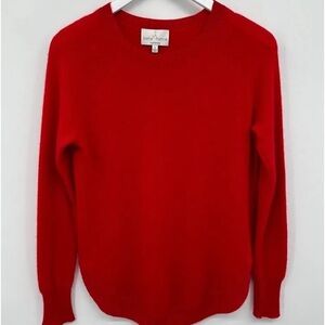 BELLE FRANCE 100% 2 Ply Cashmere Supersoft Preppy Pullover SweaterRED